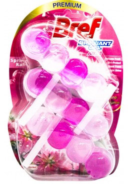 Туалетный блок для унитаза Bref Brilliant Gel All in 1 Весенний дождь, 3х42 г